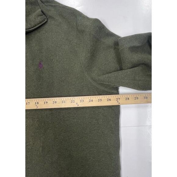 Polo Ralph Lauren 1/4 Zip Sweater Mens XXL Green Mock Neck Sweatshirt Preppy - Picture 11 of 13